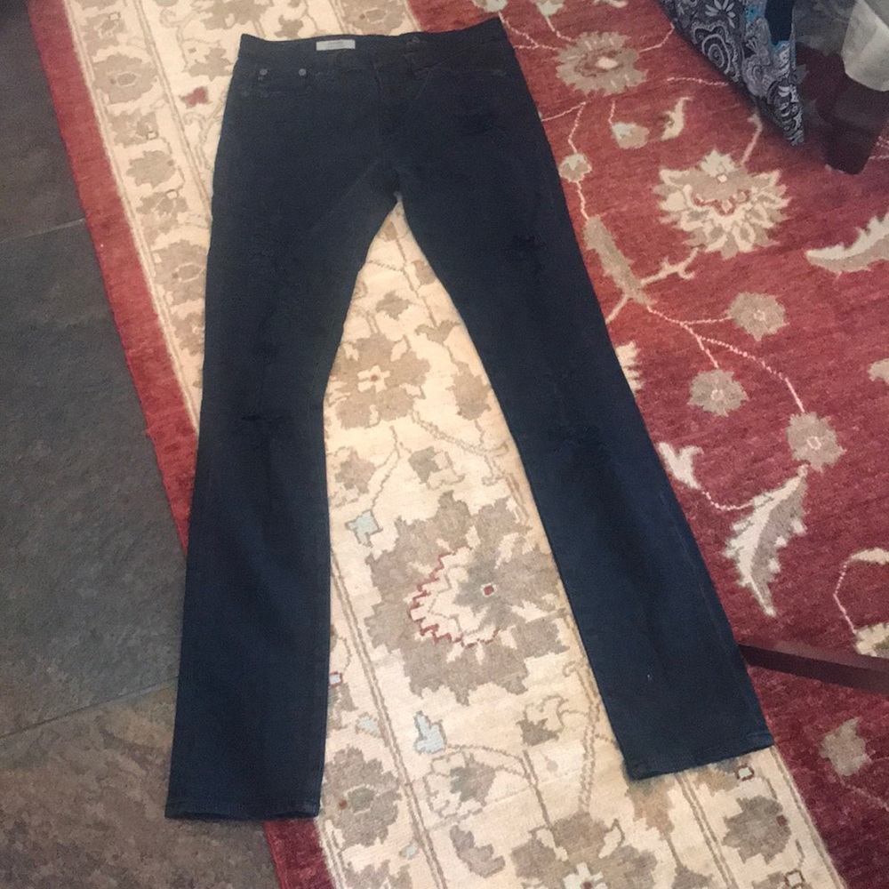 AG Adriano Goldschmied black distressed jeans